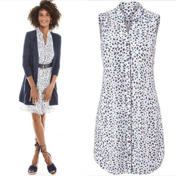 CAbi Dresses & Skirts - CAbi Camilla Leopard Button Up Shirtdress #5233